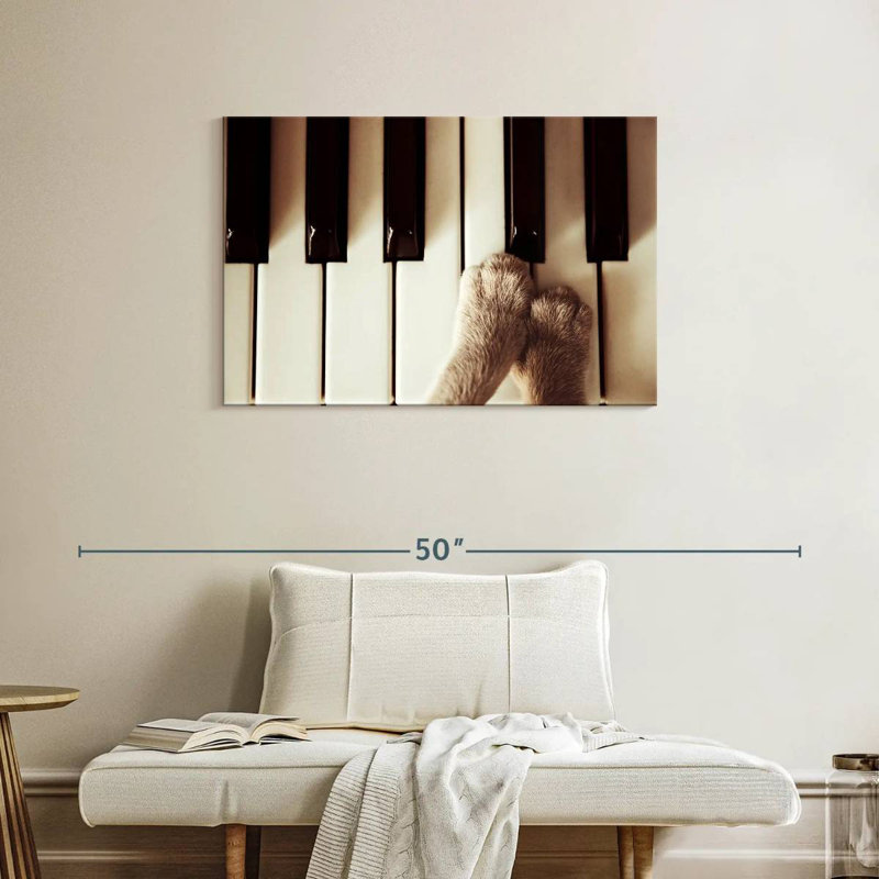 Abarca Paws On Piano, 24" H x 36" W