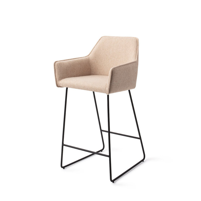 Kushi Skyfall Bar Stool - Slide Black (H), Beige, 65cm 