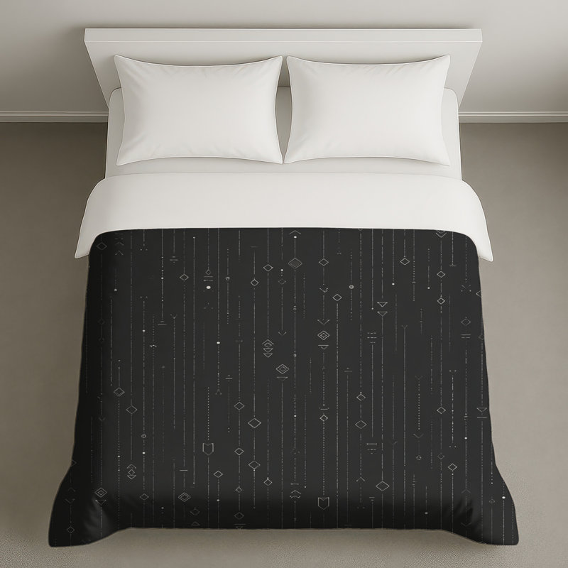 Housse de couette à motif géométrique moderne, Grand lit