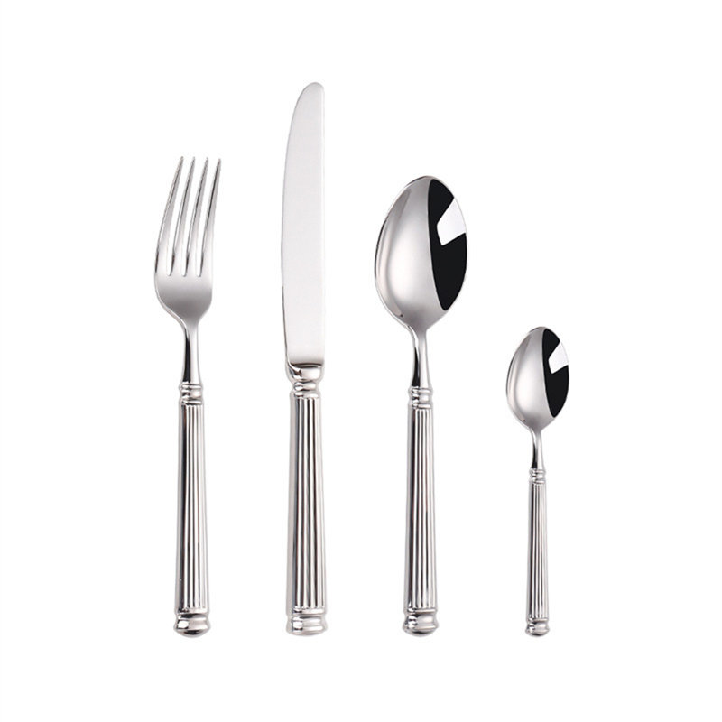 Ensemble de couverts en acier inoxydable avec colonne romaine, forgé pour une expérience culinaire haut de gamme
