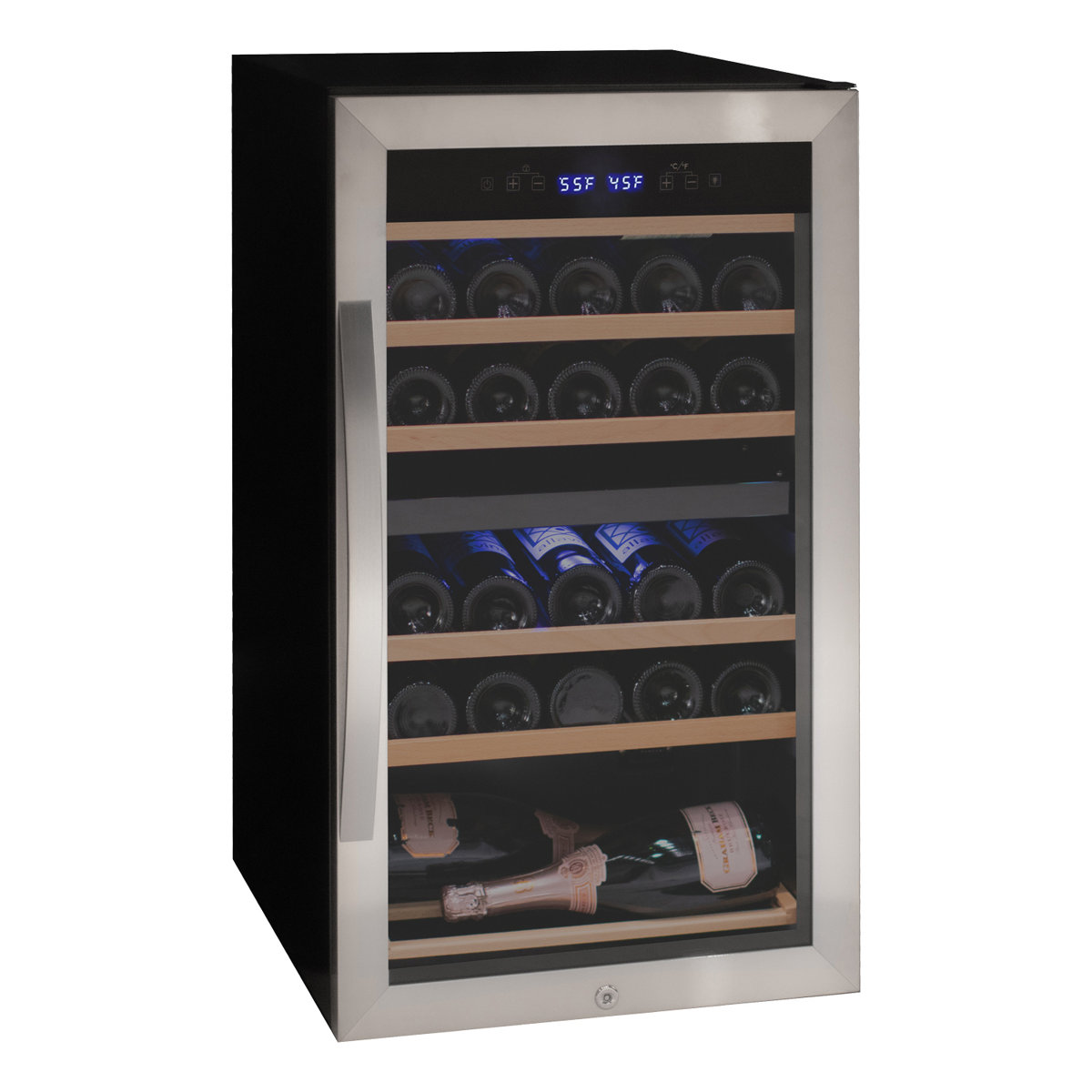 Allavino Cascina Series 28 Bottle Dual Zone Freestanding Wine Cooler Refrigerator with Stainless Steel Door | Fridge.com