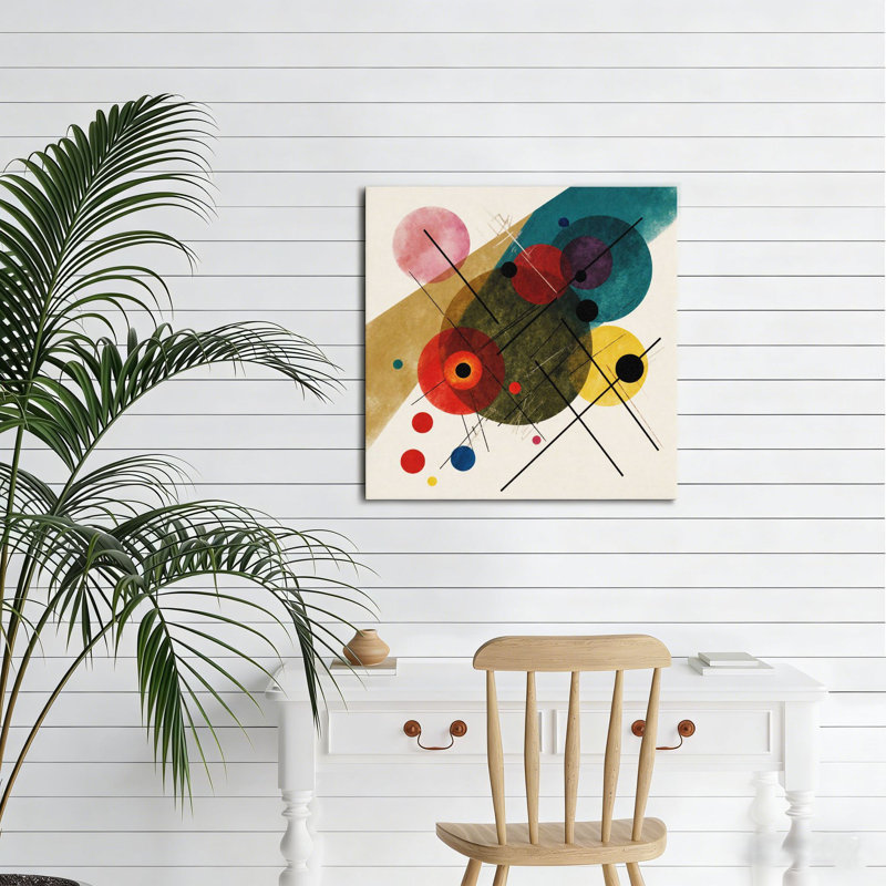 Abstrait géométrique géométrique sur toile, 16 x 16