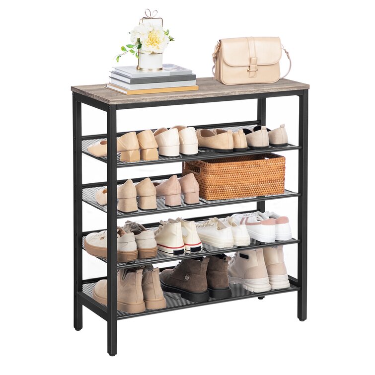 Woodlore Single 1-Tier 5 Pair Shoe Rack