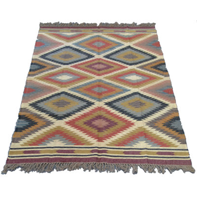 Rectangle 160 cm x 240 cm Moroccan Hand Woven Kilim