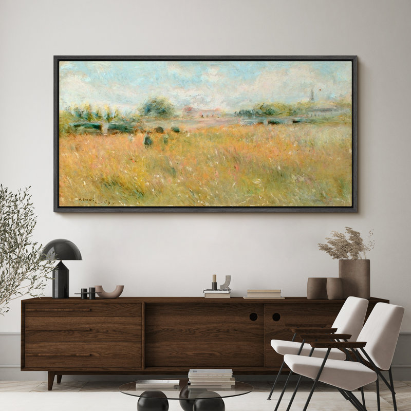 Rustic Countryside " Rustic Fields Impressionist Countryside Rustic Retro Art Decor Extra Large Artwork Pictures ", Black