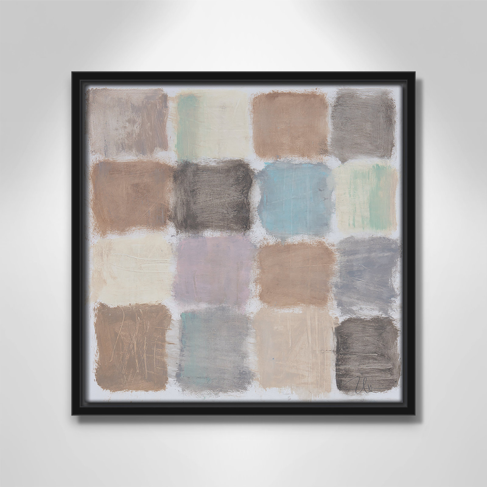 Veasey "Powder Room Reflections" Painting, 13.5" H x 13.5" W x 2" D, Black