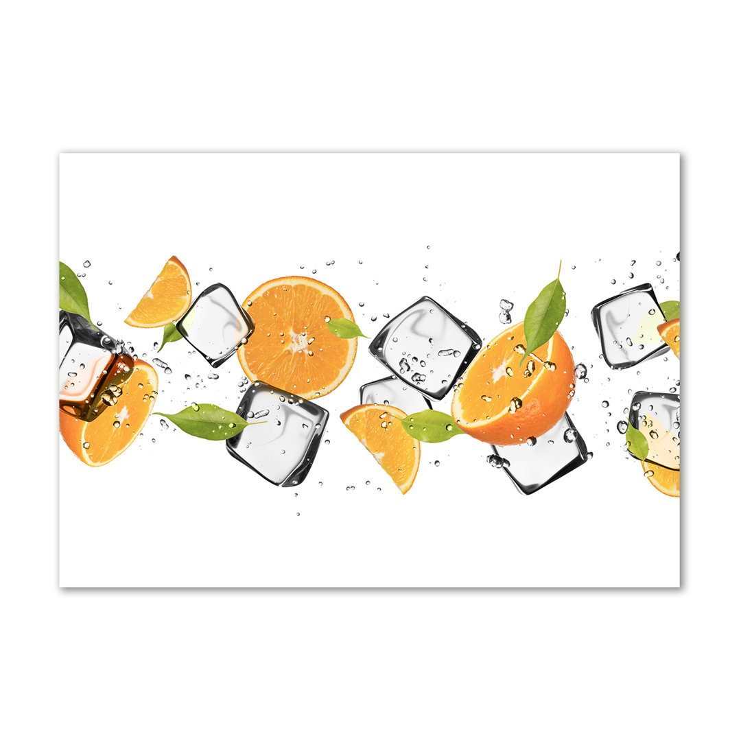 Orangen mit Eis - Wrapped Canvas Kunstdrucke