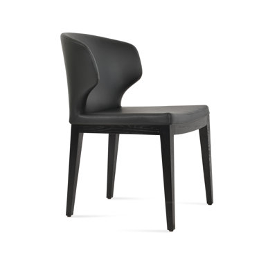 Amed Plus Wood Dining Chair In Black Ash
