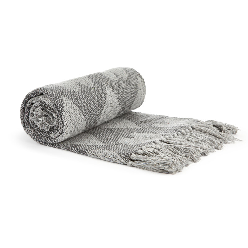 Gehmlich Hand Woven Throw Blanket, 178cm W x 254cm L, Charcoal