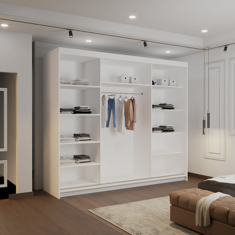 3 Door Wardrobe, White