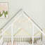 Lit simple en bois en forme de maison avec clôture, garde-corps, blanc-1312983078-1312983073