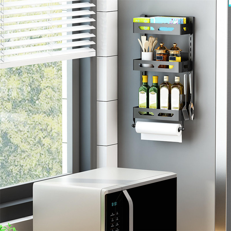 Wall Spice Rack with Adjustable Racks