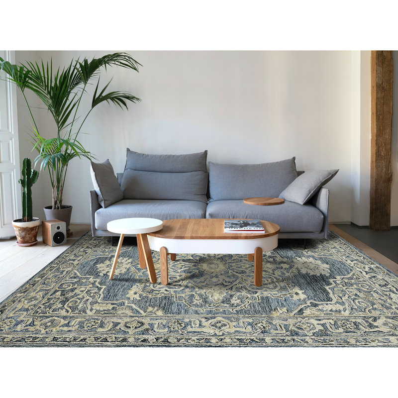 Dovenson Wool and Viscose Oriental Indoor Rug, Rectangle 2' x 3'