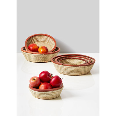 Ensemble de paniers ronds 3 pièces raphia