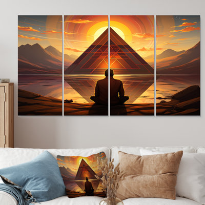 Yoga Mindfulness Practice - Yoga 4 Piece Wall Art