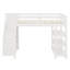 Lit mezzanine avec tablettes, petite armoire
