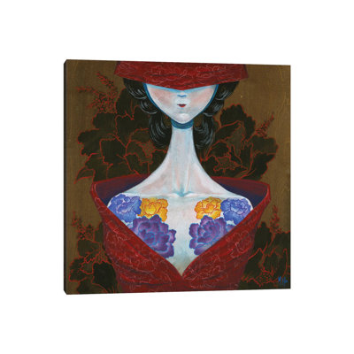 Peony Lady Thinker by Martin Hsu - Print on Canvas