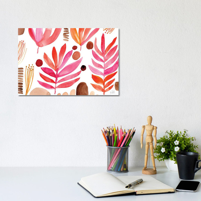 Burnt Leaves by Sara Franklin - Wrapped Canvas Painting, 20.32 cm H x 30.48 cm W