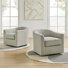 Ensemble de chaises demi-tonneau pivotantes rembourrées Miluse