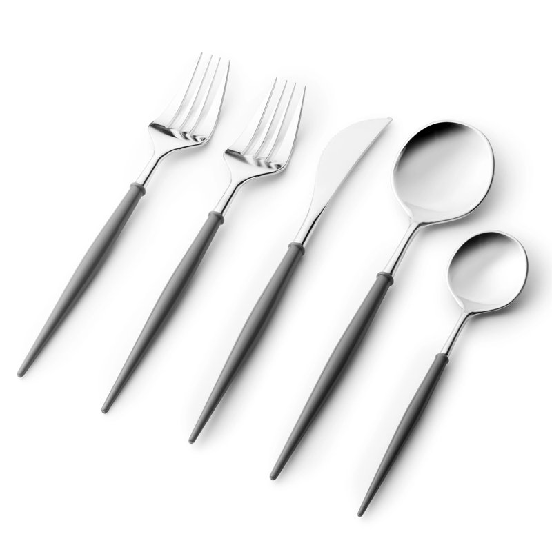 Disposable Noble Collection Flatware Set, Silver/Gray