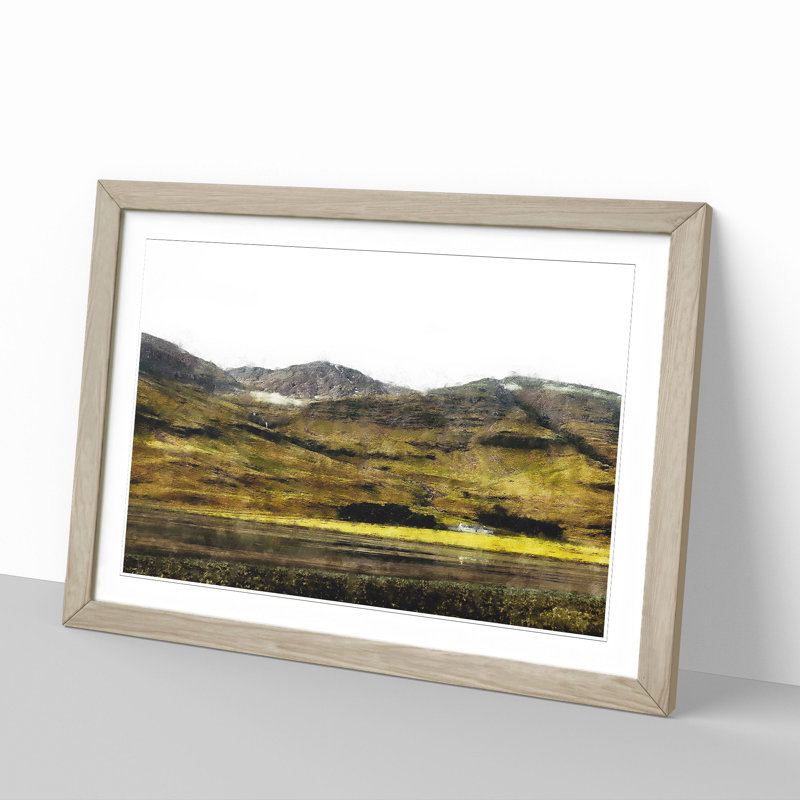 Glencoe in the Scottish Highlands - Picture Frame Painting, 27cm H x 36cm W x 2cm D, Oak Framed