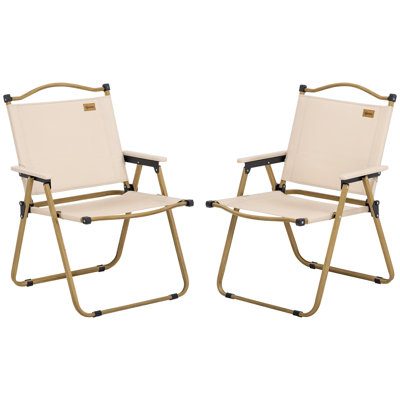 Chaise de camping pliante, ensemble de 2 chaises pliantes portatives avec accoudoirs pour événements sportifs, maquillage, salons d'artisanat, pêche, noir