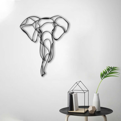 Elegant Black Decorative Metal Wall Accessory, 20.5 x 16.1 inches | 100% Metal, Thickness: 0.08 inches | Easy Wall Mounting with Back Hanger | Perfect for Home Decor, Modern Style & Unique Touch