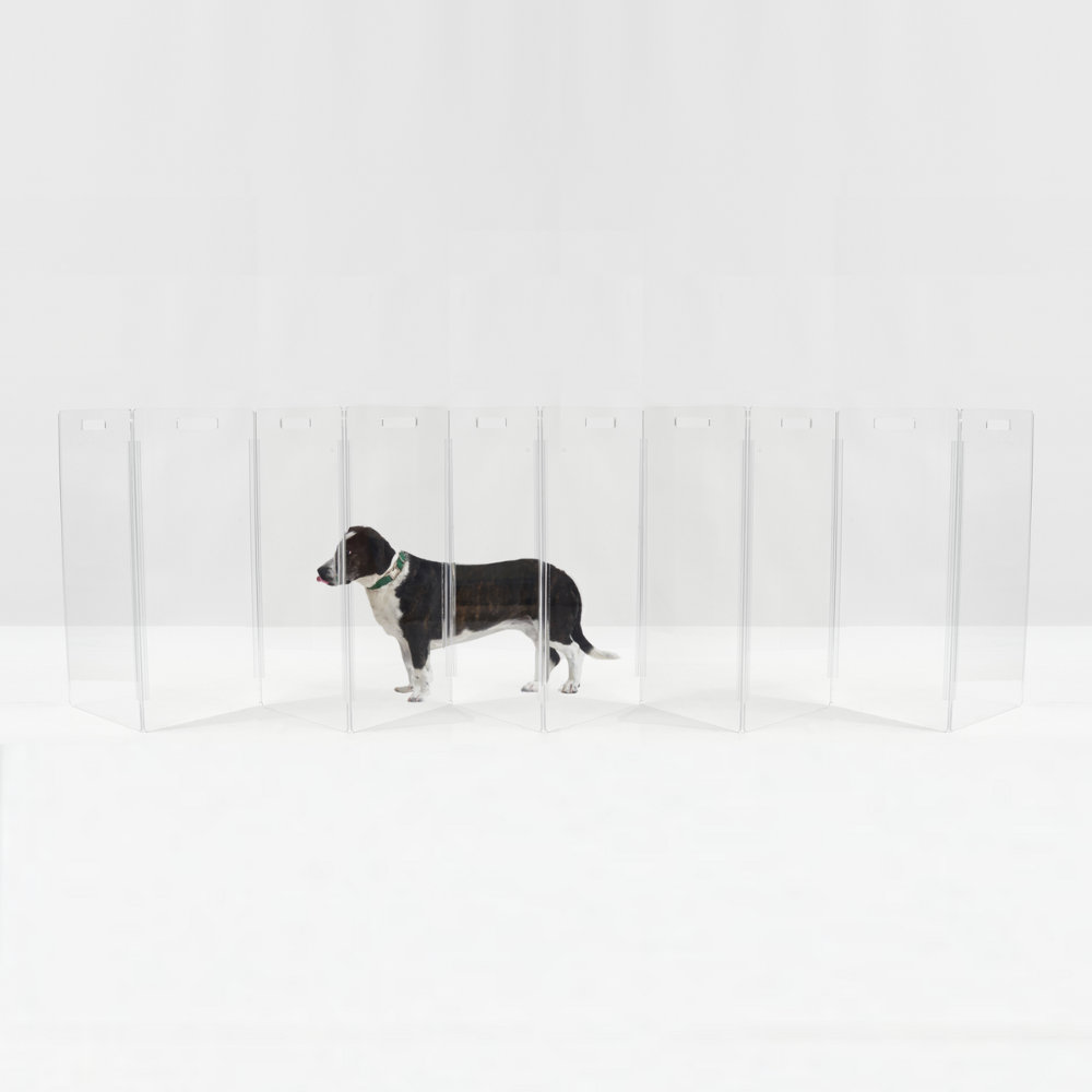 Clear Zig Zag Pet Gate, 10-Panel, 30" H x 150" W x 0.25" D