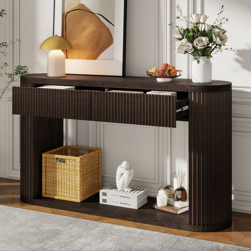 53" Wide 2 - Drawer Credenza Office Storage Cabinet, Espresso