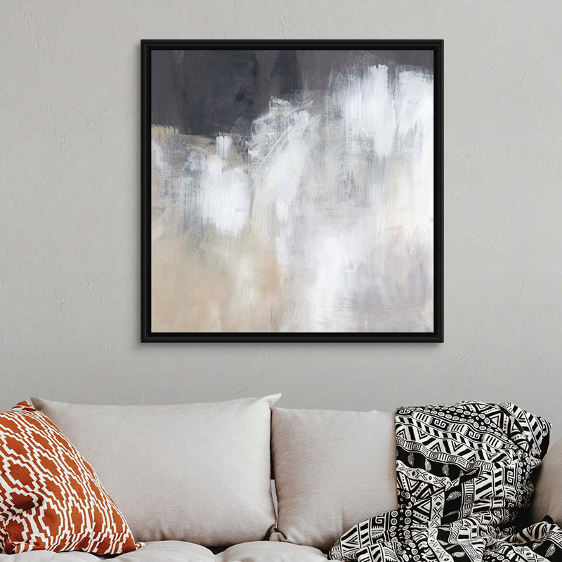 Neutral Abstract II par Jennifer Paxton Parker - reproduction d'art sur toile, Reproduction avec cadre flottant, Noir