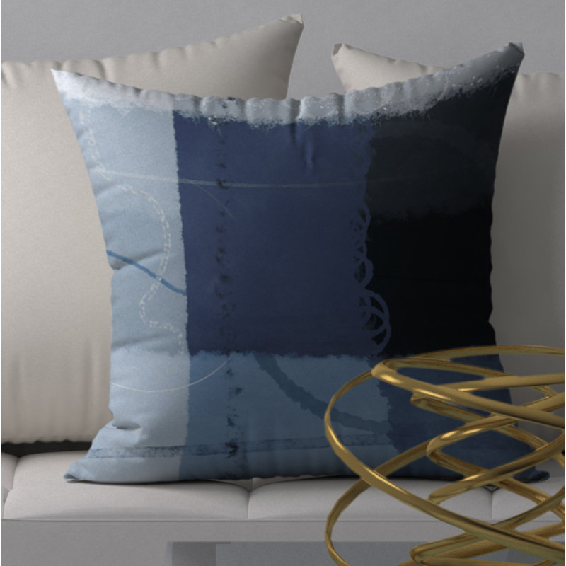 Housse de coussin décoratif carrée à perle et insert, H 18 po x l 18 po