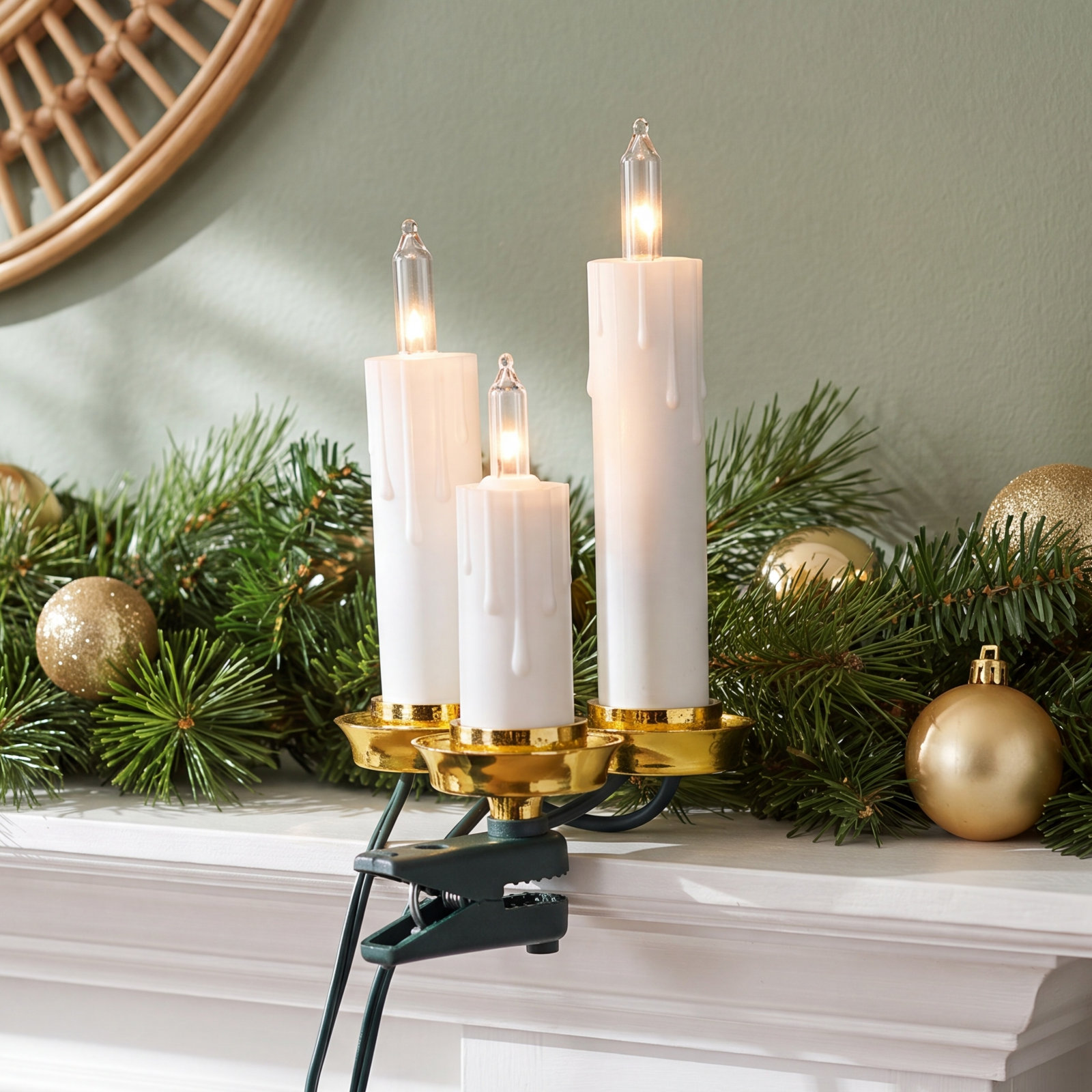 7-Count Dripping Clip-On Candle String Lights