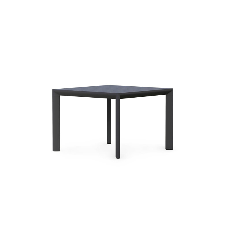 Porto Power Coated Aluminum Dining Table, Matte Charcoal