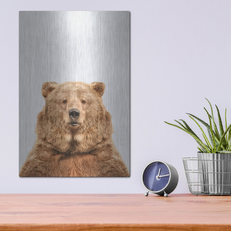 «Bear» par Taï Prints, art mural en métal »par Taï Prints, H 16 po x l 12 po