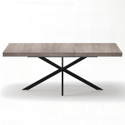 Retro Rectangular Extendable Dining Table with Storage Box (55.11" to 70.86", Grey, Seats 4-6)