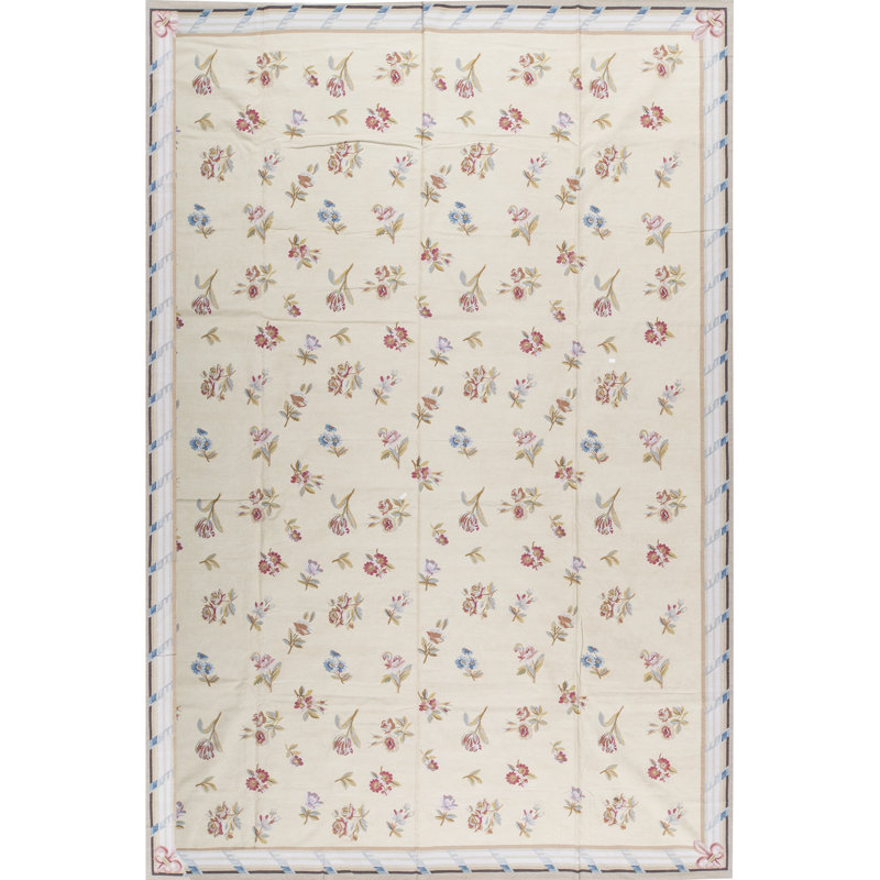 Hand-Knotted High-Quality Gold and Beige Area Rug