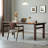 Retro Nut-Brown Rectangular Solid Wood Dining Table-1318029791
