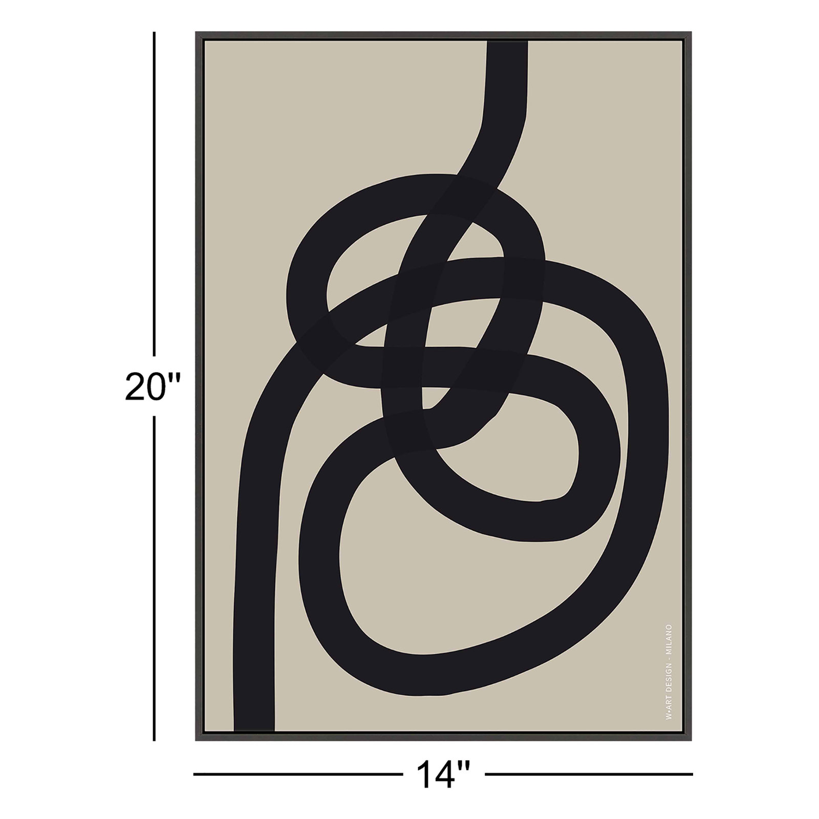 Dermott "Intertwined 2" Print, Black Framed Paper, 20" H x 14" W x 1.25" D