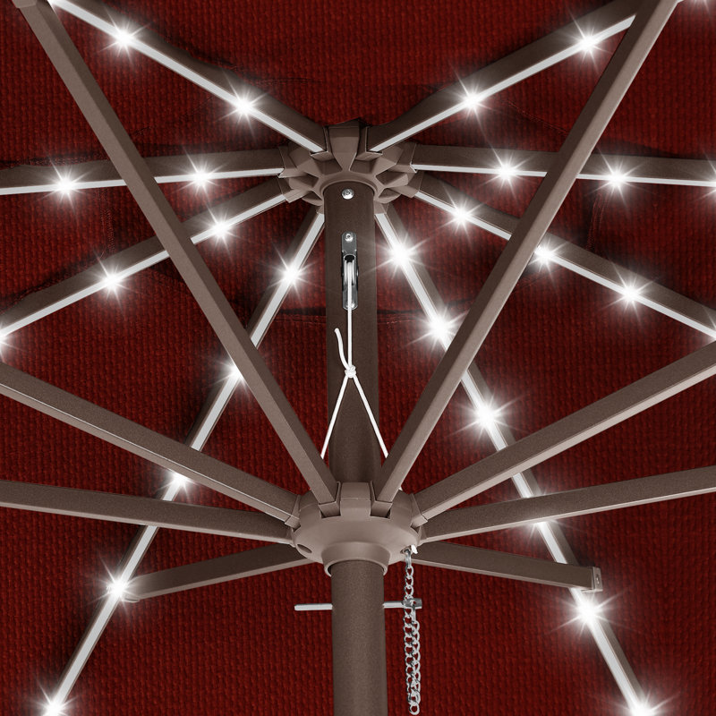 Parasol lumineux en oléfine 9 pi pour patio 9 pi, Bourgogne