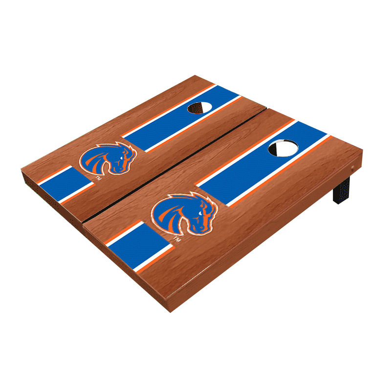 Planches de cornhole à rayures 2 'x 3' NCAA, Boise State Broncos, Bois de rose royal assorti