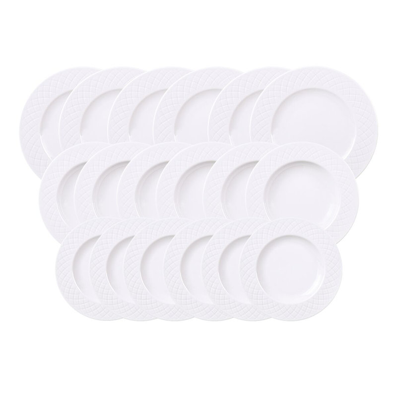 18 Piece Porcelain Dinnerware Set - Service for 6