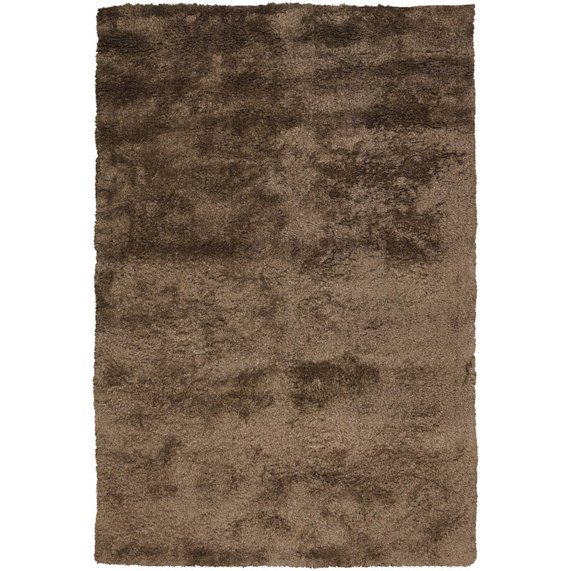 Casula Authentic Hand-Woven Handmade Brown, Beige & Ivory Modern Casual Mixed Texture Tonal Shag Wool & Polyester Area Rug