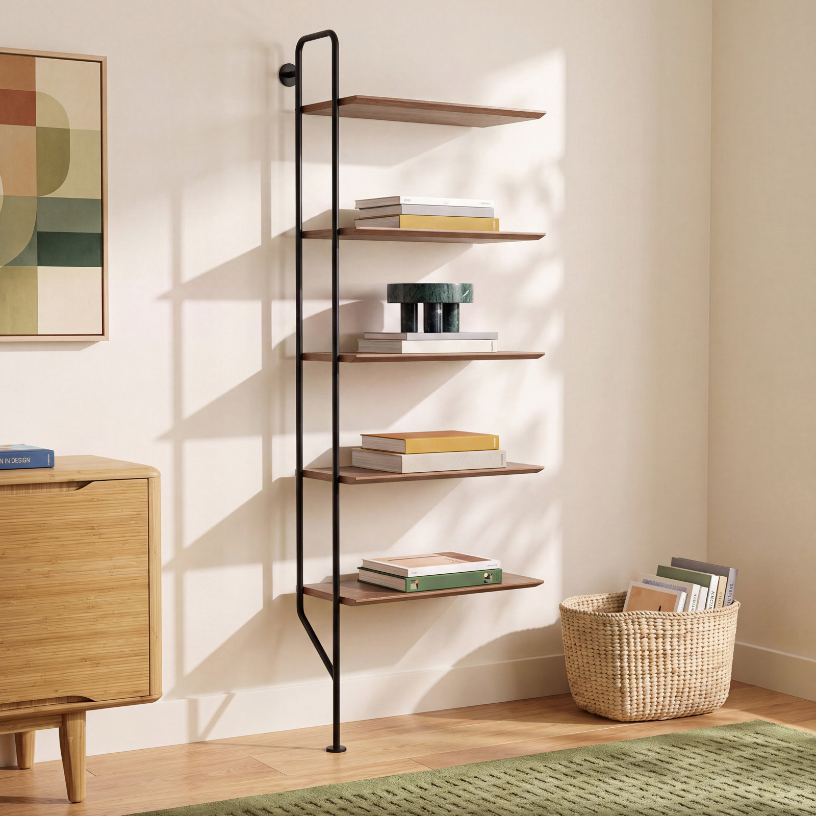 Hitch 26" Bookcase, Walnut/Black