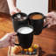 Ensemble de tasses 4 pièces noir mat moderne, 4 tasses à café en grès épuré 14 oz, va au lave-vaisselle-124946162-124946161