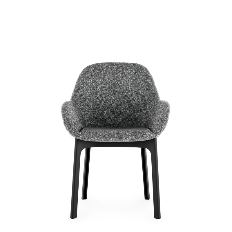Clap Upholstered Armchair, White, Black