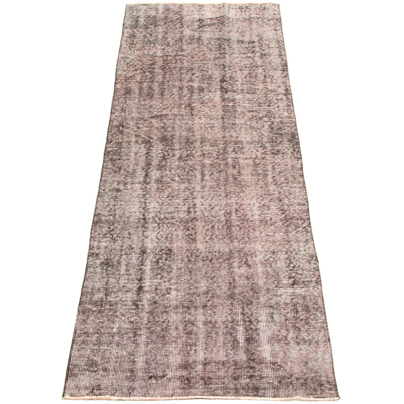 Tapis de couloir en laine noué à la main de conception unique 3 pi 7 po x 8 pi 10 po Tapis décoratif en beige/brun foncé