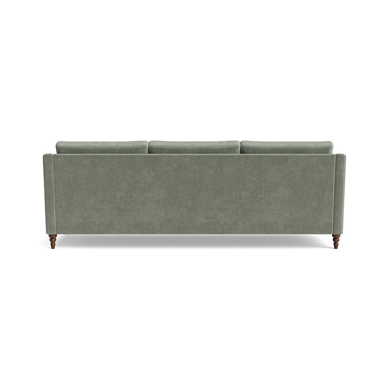 Vera Sofa (95"), Velvet - Sage, Walnut Finish (Turned)