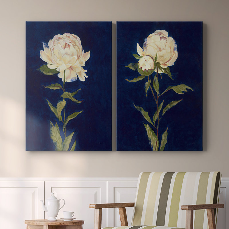 JOLIE I PEONY - Toile tendue avec châssis I-Premium - prête à être accrochée, H 60 po x l 40 po