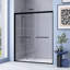 Porte de douche coulissante réversible encadrée, 60 po L x 72 po H, verre trempé SGCC de 6 mm, verre clair anti-explosion avec cadre en aluminium et roulettes en acier inoxydable-115592787