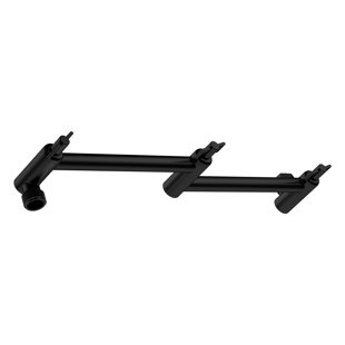16" Shower Head Extension Arm Matte Black Adjustable Shower Arm Extender